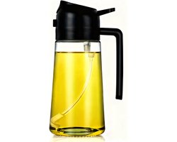Leba Olijfolie Sprayer - Glas - 2-in-1 Premium Olijfolie Fles Verstuiver voor Keuken - Oliespray - Oliefles - 470ML - BBQ Accesoires - Olie Pomp Bakspray - Cooking Spray