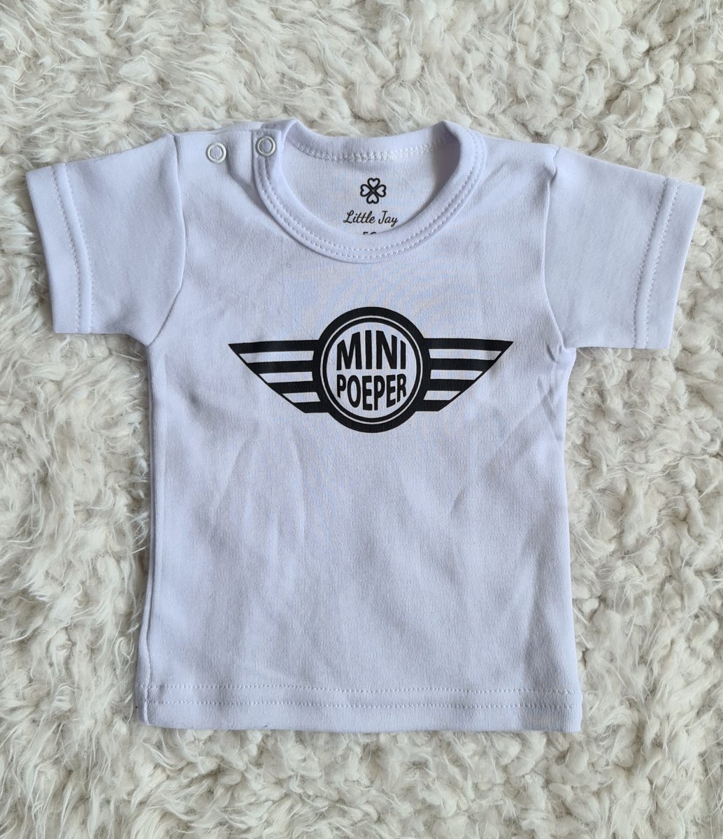 Little Jay mini poeper - Wit - T-shirt korte mouw
