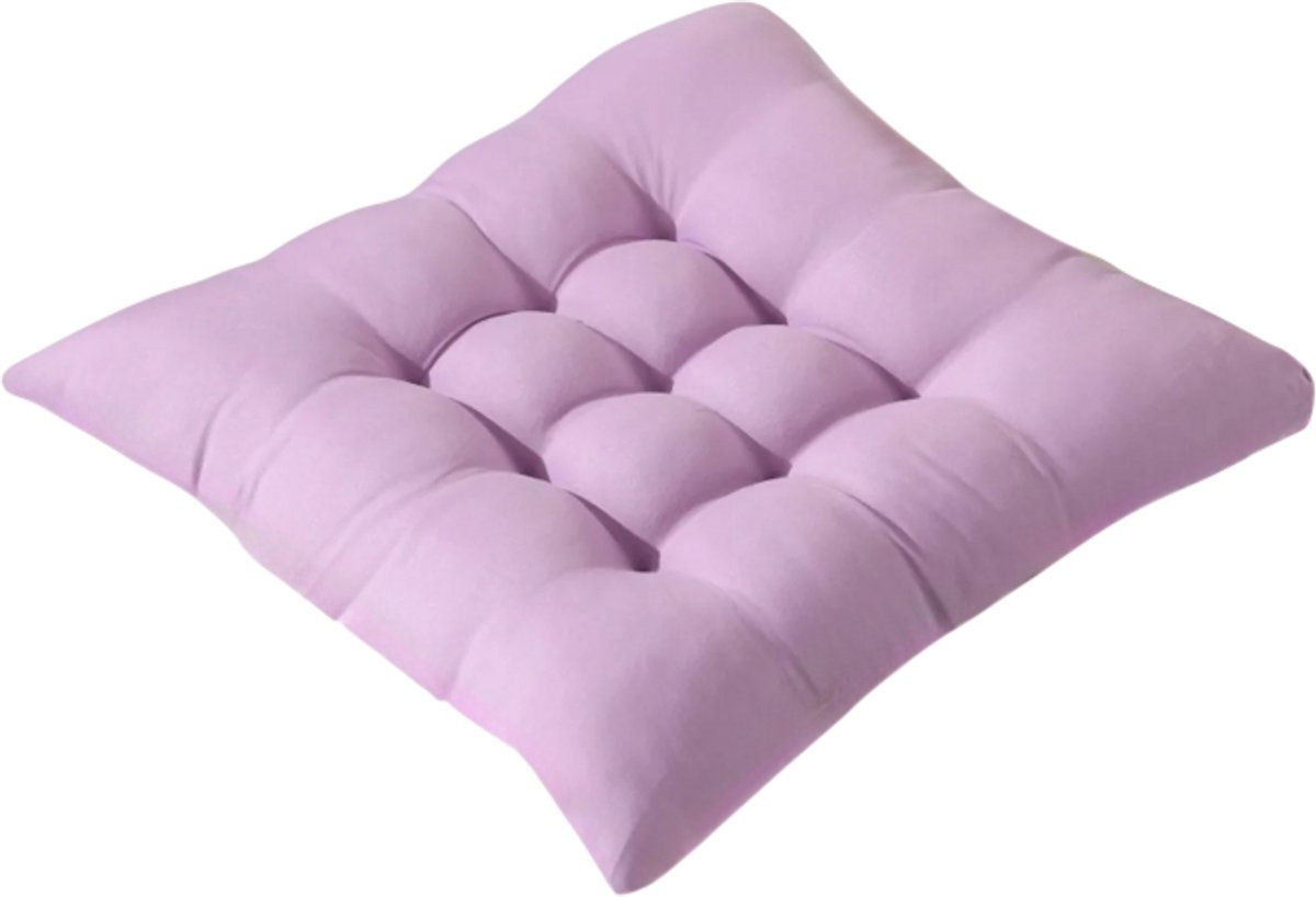 rimmo Stoelkussen 40x40 cm Vierkant – Zacht Zitkussen voor Eetkamerstoel, Bureaustoel, Fauteuil en Woonkamer - Paars