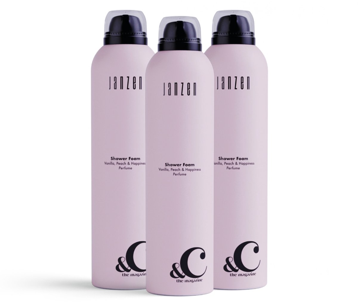 JANZEN Shower Foam &C Vanilla Peach & Happiness 3-pack