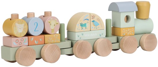 Little Dutch Blokkentrein FSC - Safari Friends van Little Dutch — afbeelding 2