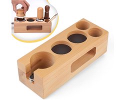 Tamper station voor espresso, hoogte verstelbaar, houten tamperhouder voor filterdragers, barista accessoires, koffie tamper stand 51-54 mm