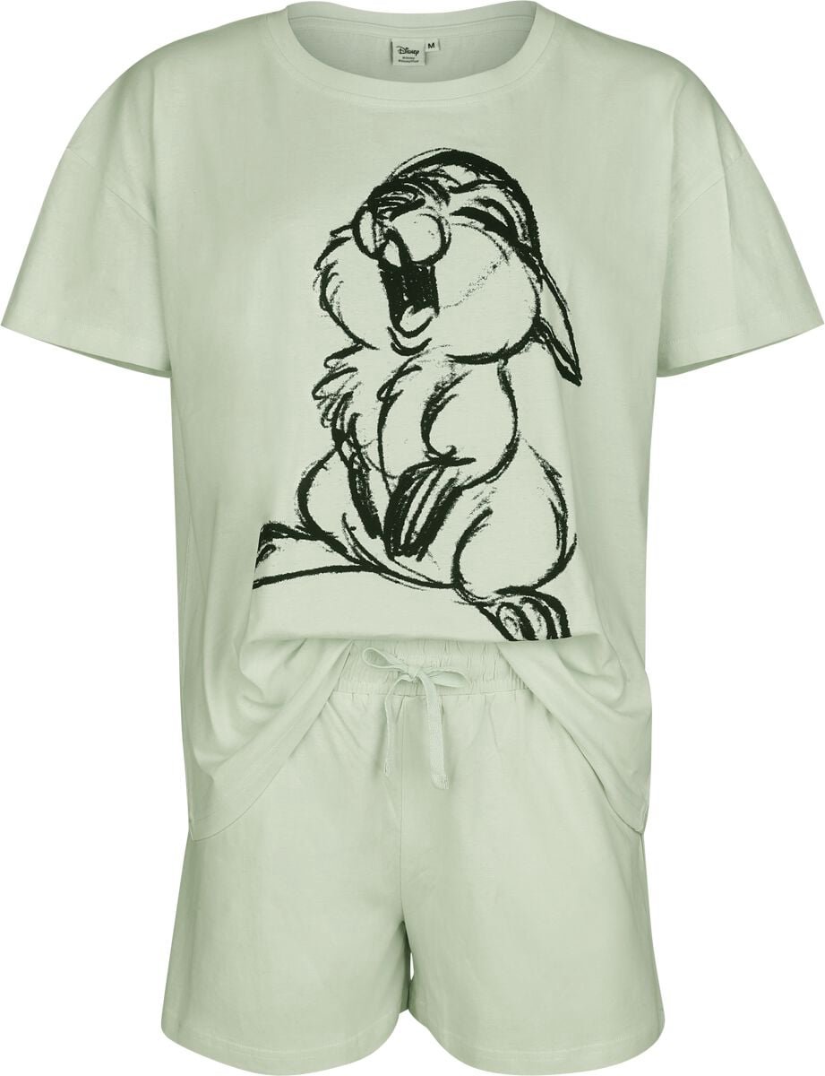 Bambi Thumper - Sketch Solid Pyjama groen Katoen -