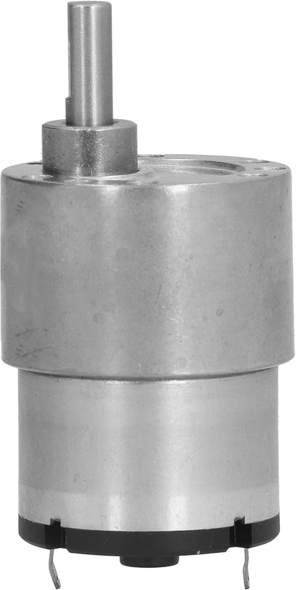 Motor met reductie - Gelijkstroom motor - Robotica projecten - Volledig metalen behuizing - 12V 200 RPM - Zilver