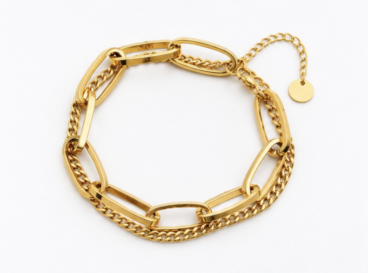 Armband - Goudkleurig- verguld - dames - Vrouwen - feest sieraden - verjaardag cadeau - cadeau - vakantie