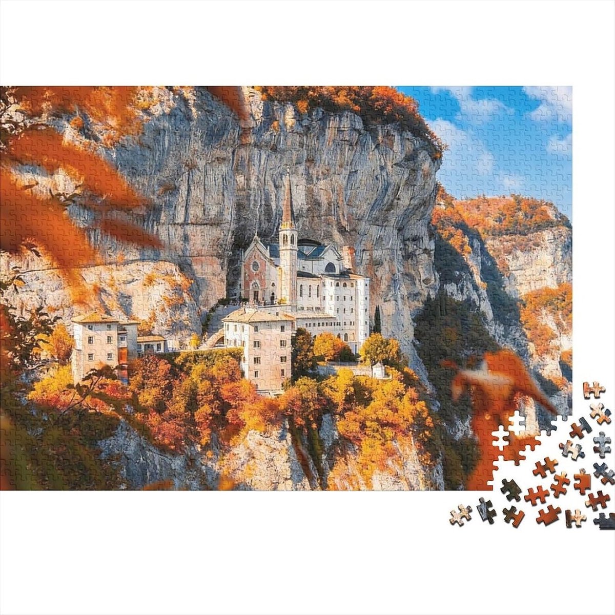 Legpuzzel 1000 stukjes - Educatief spel - Ontspanning thuis - Gerecycled materiaal - 52 x 38 cm - Herfstzicht