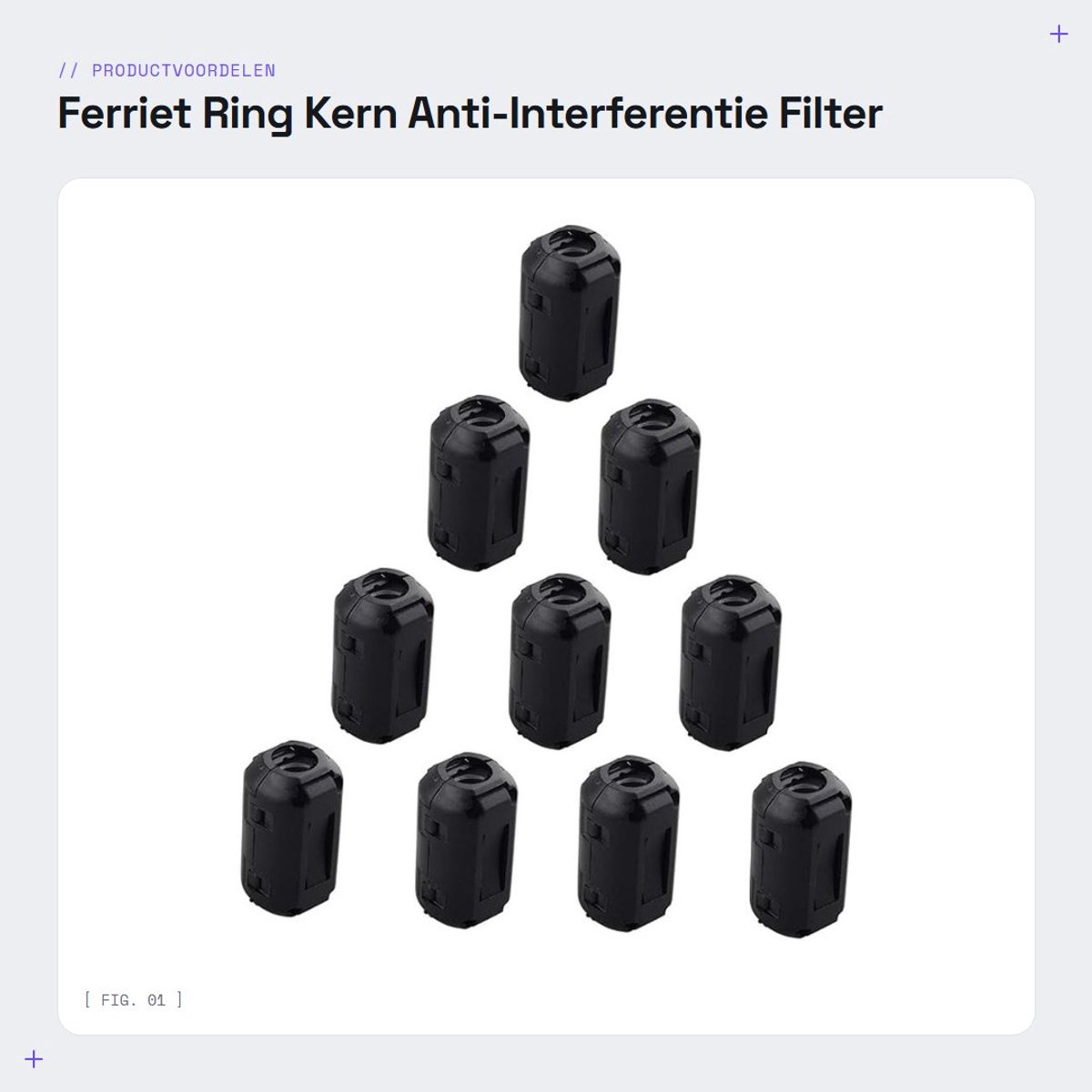 Dailygoods - Ferriet Ring Kern - Anti-Interferentie Filter - 10 Stuks - Zwart - Ruisonderdrukking - Voor Diverse Kabels - 9 mm Binnendiameter