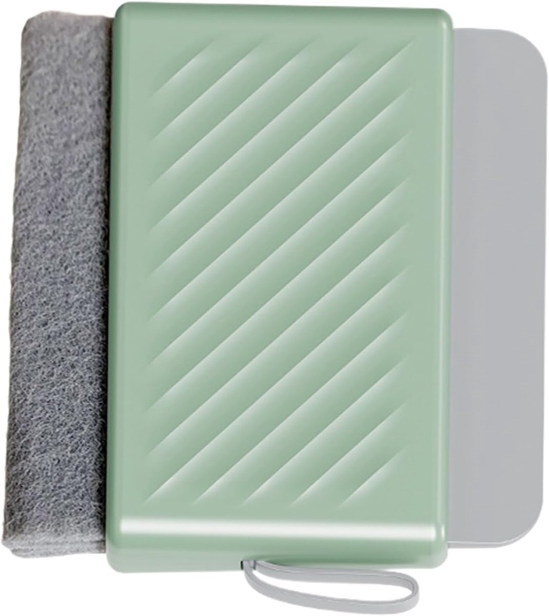 Raamtrekker Schraper - Badkamerspiegel Wisser - Glas Reinigen - Dubbele Actie Borstel - 14 x 12.4 cm - Groen