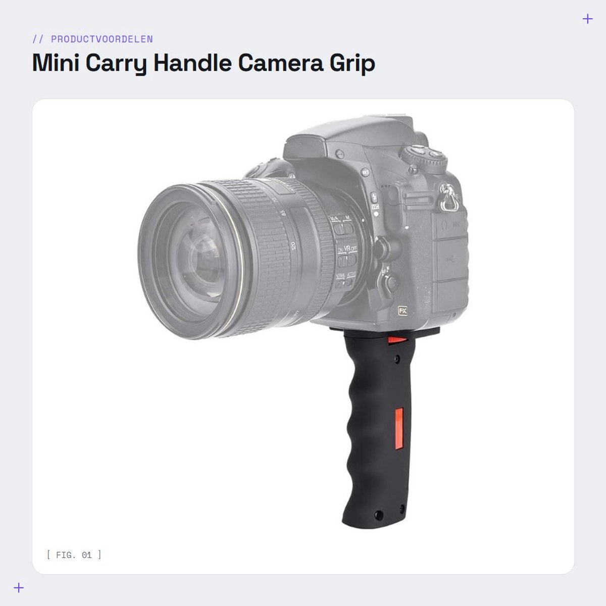 Dailygoods- Draaggreep Ergonomisch Ontwerp - Camera Draaggreep - Antislip Handgreep - 1/4 Inch Schroef - Lichtgewicht - Materiaal: ABS - Camera Grip