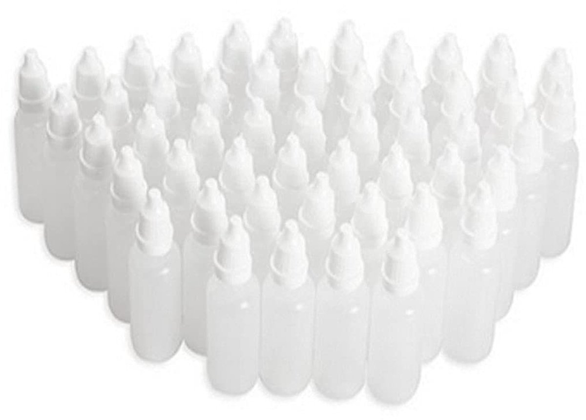Dailygoods- Druppelfles 50 Stuks - Lege Plastic Druppelflesjes 5 ml - Schroefdop - Lekkagebestendig - Oogdruppels - Voor Vloeistoffen