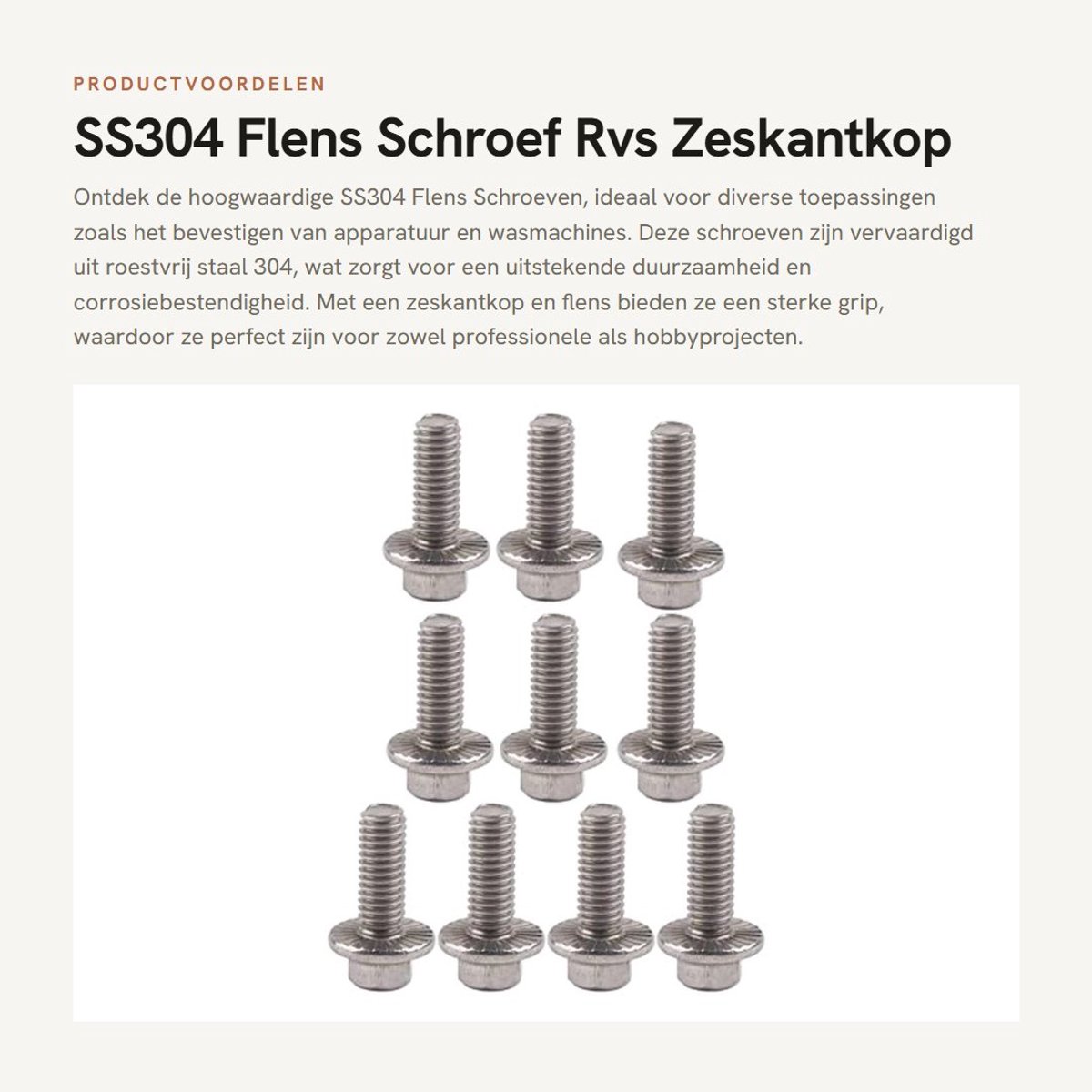 Dailygoods- Inbusschroef M6 - 10 Stuks - Roestvrij Staal 304 - Zeskantschroeven - Bevestigingsmiddel - Corrosiebestendig - Schroef