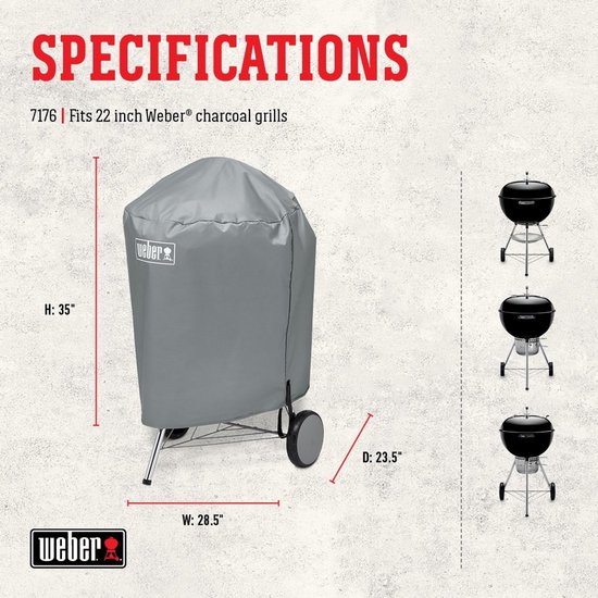 Premium Beschermhoes voor 57 cm Barbecue - Sterk Ademend UV & Waterafstotend - Ronde Hoes - Grijs Barbecue van Ruby❤️Rica — afbeelding 5