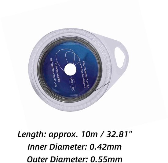 Dailygoods- Vislijn 10 Meter - Gevlochten 7 Strengen - Roestvrij Staal - Kunststoflaag - Hoge Sterkte - Corrosiebestendig - Visdraad van Dailygoods — afbeelding 4