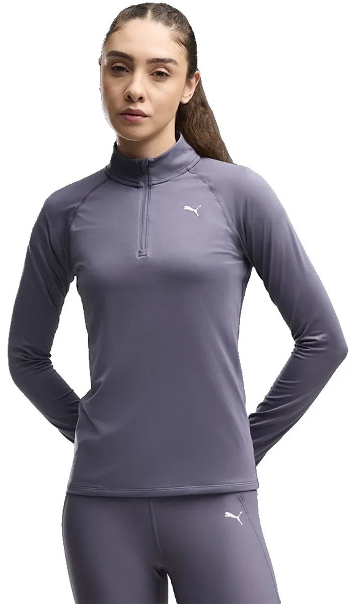 Puma Velocity Cloudspun Sweatshirt Met Halve Rits Vrouw Inky Depths
