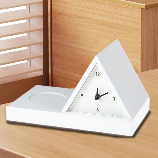 Lichtwekker Bureau Organizer - Nachtkastje Klok - Ontspannen Lezen - Ruimtebesparend Ontwerp - 30 x 18 cm - Wit — afbeelding 2