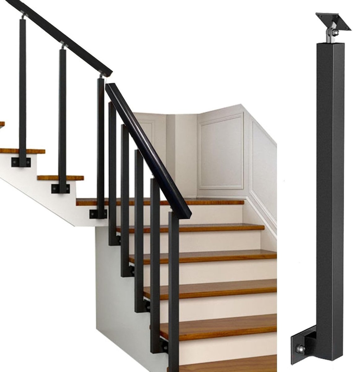 Trap balusters - Relingonderdelen - Veiligheid verbeteren - Smeedijzer met verf - Tot 100 cm - Zwart
