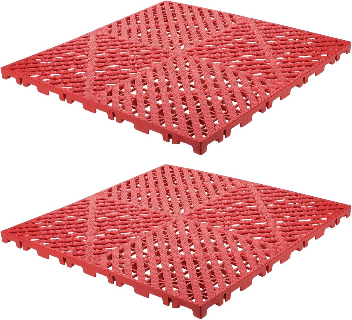Vloertegels - Drainage panelen - Werkplaats inrichten - Snel water afvoeren - 40 x 40 cm - Rood