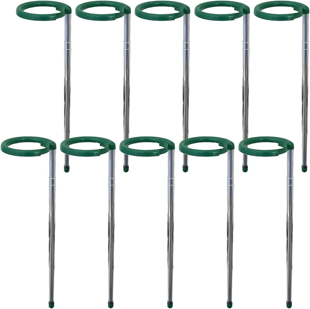 Plantensteun Stokken - Plantenpalen - Planten Ondersteunen - Verstelbaar - 28-52 cm - Groen