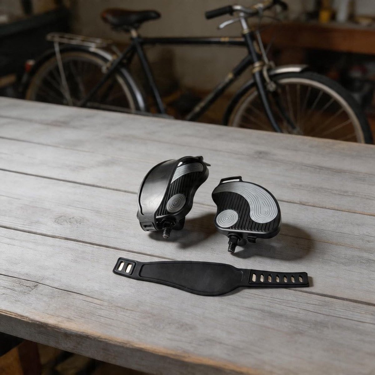 Hometrainer pedalen - Fiets pedalen - Indoor fietsen - Dubbele schroefdraad - 18 x 12 x 5 cm - Zwart