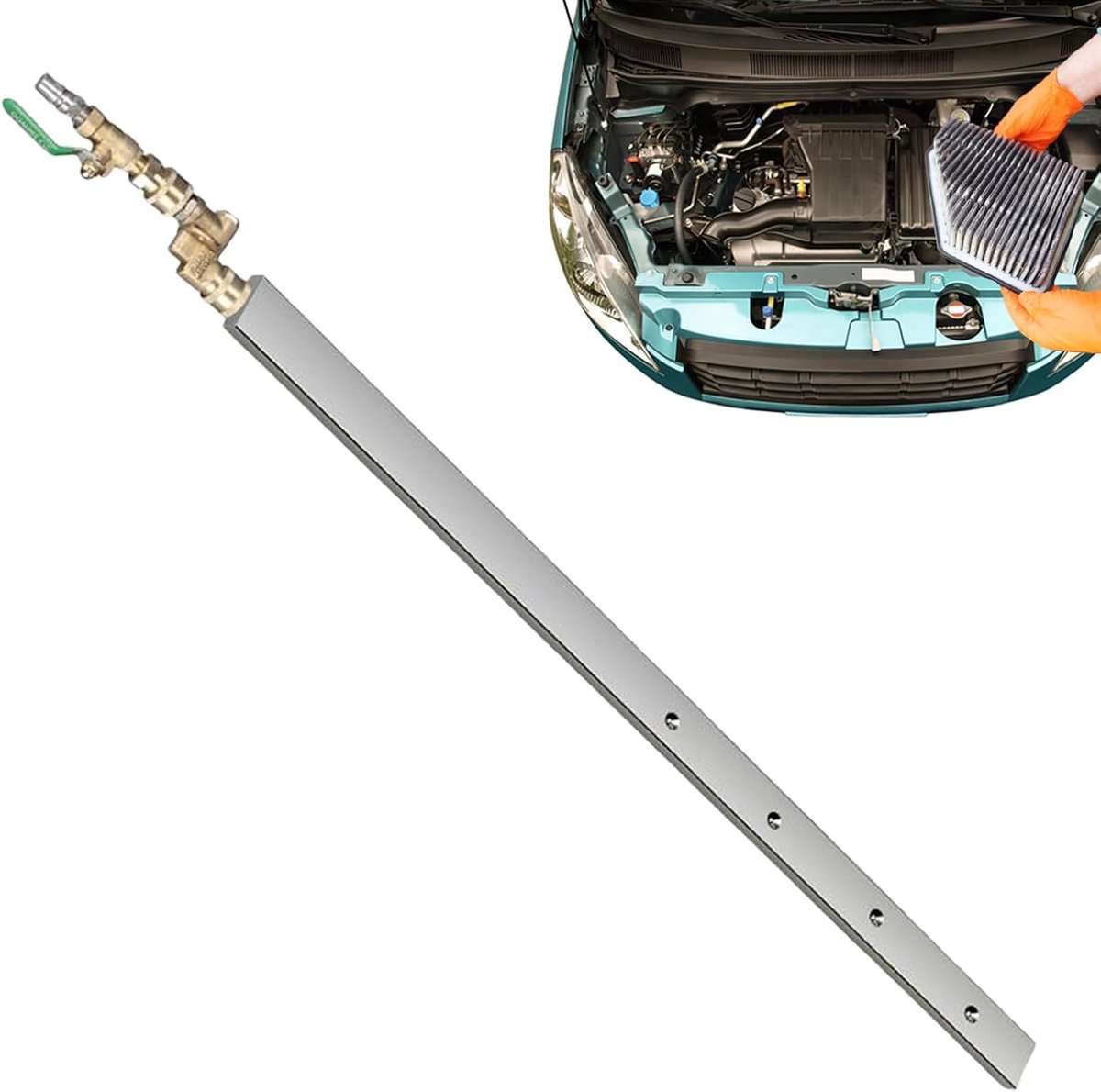 Radiator Reiniger - Schoonmaakstaaf - Grondig Reinigen - Roestvrij Staal - 60 cm - Zilverkleurig