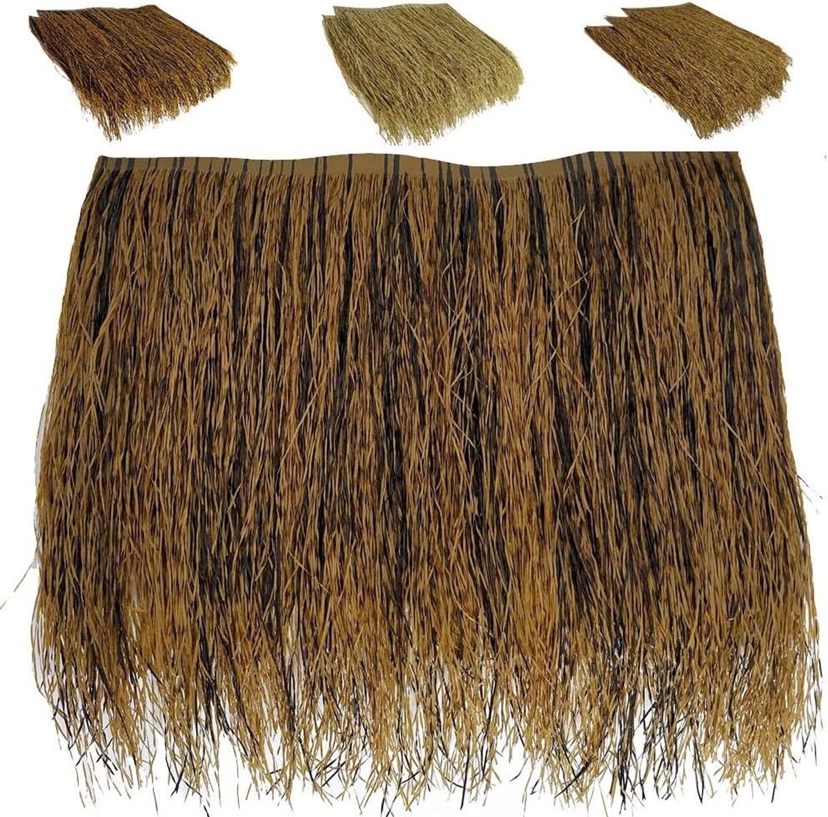 Kunstmatige Riettegels - Synthetisch Grasdak - Tuindecoratie Maken - Weerbestendig Materiaal - 47x50cm Per Stuk - Strokleur