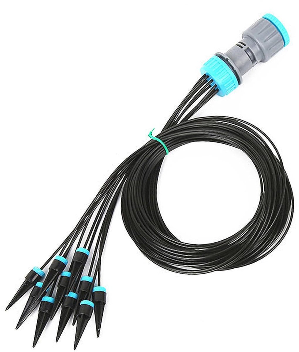 Tuin irrigatiesysteem - Druppelsysteem gazon - Planten water geven - 10 druppelkoppen - 160 cm slang - Zwart
