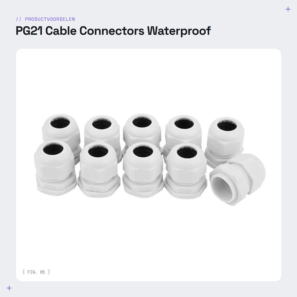 Dailygoods- Kabelverbinder Waterdicht IP68 - Kabelconnectoren Nylon - 10 Stuks - PG21 - Goede Isolatie - Handmatige Installatie - Kabelconnector