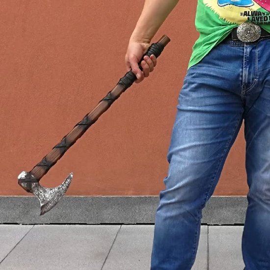 Dailygoods- Handbijl Viking - Gevechtsbijl voor volwassenen - Speelgoed bijl - Middeleeuwse bijl - Cosplay bijl - Geschikt voor Halloween en LARP - Speelgoedbijl van Dailygoods — afbeelding 5