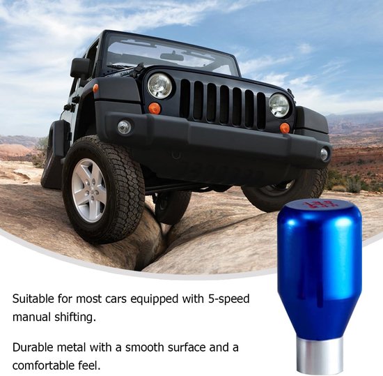 Versnellingspook Knop - Handmatige Pook - Auto Rijcomfort - Universele Pasvorm - 78 mm Lengte - Blauw — afbeelding 3