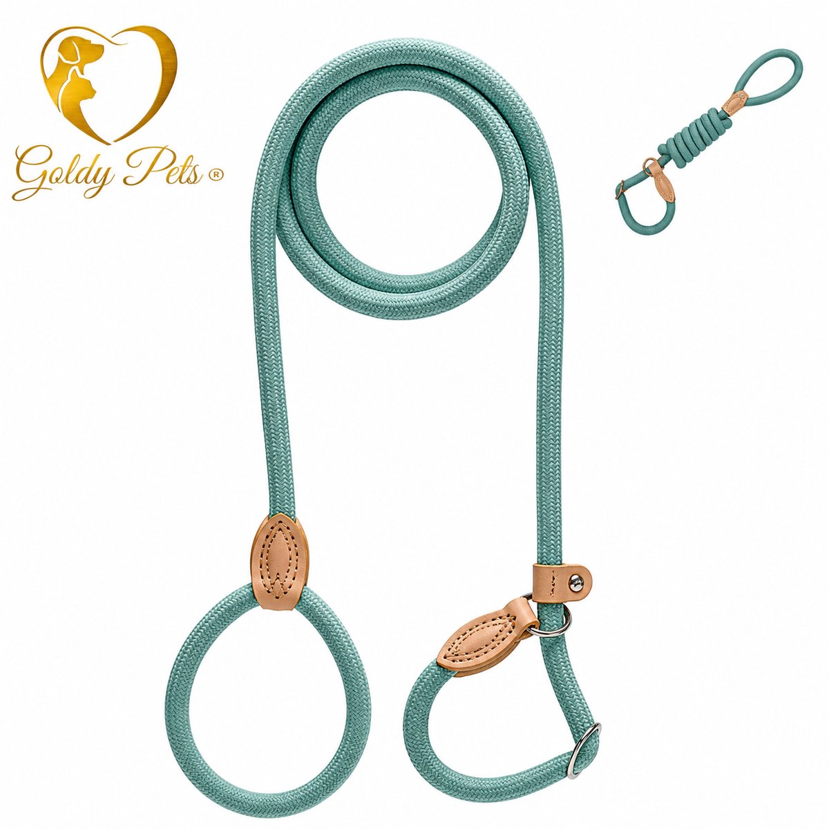 Goldy pets Retriever riem 8mm x 150cm Hondenriem verstelbaar