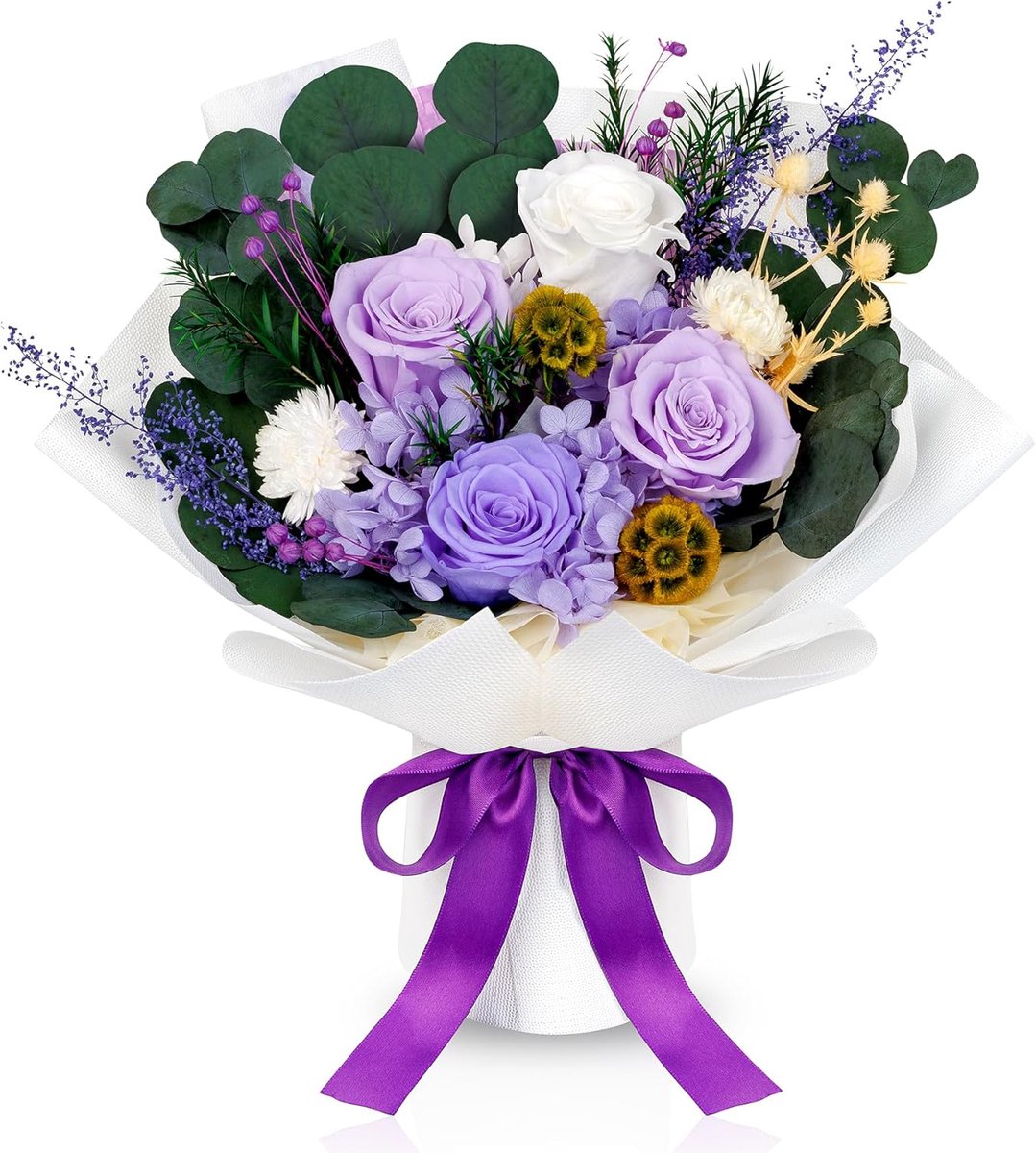 Geconserveerde Rozen - Eeuwige Bloemen - Woondecoratie - Onderhoudsvrij - 32 cm Hoog - Gem