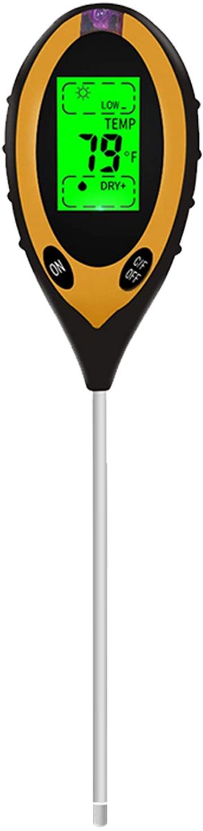 4-in-1 plantvochtigheidsmeter – Geschikt voor binnen- en buitengebruik – Hygrometer voor planten thuis – Combineert pH-, licht-, temperatuur- en vochtigheidsmeting – Bodemvochtigheidsmeter
