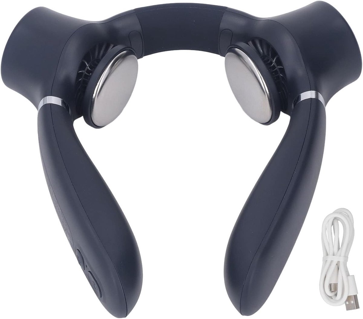 Draagbare Nekventilator - Persoonlijke Koeler - Buiten Activiteiten - 360 Graden Luchtstroom - 4000 mAh Batterij - Donkerblauw