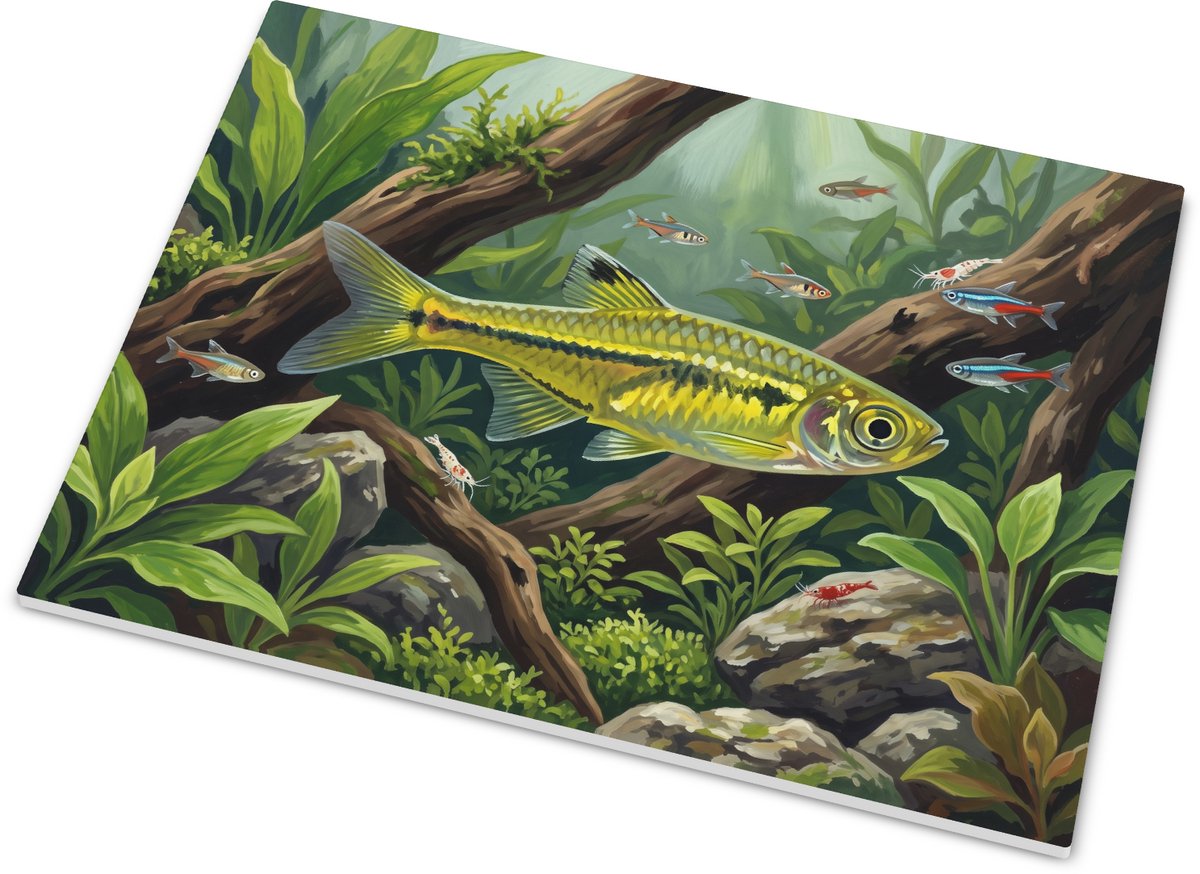 Tegeltje met goudvis - Aquarium decoratie - 15x20 cm