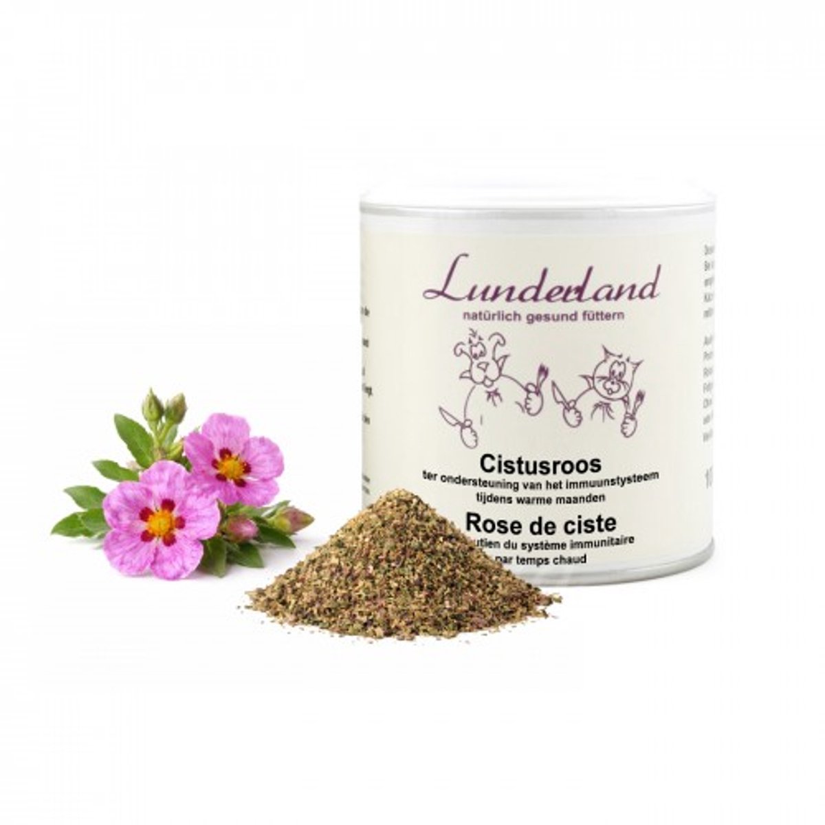 Lunderland Cistusroos voor honden - ondersteund immuunsysteem, rijk aan antioxidanten en helpt bij de natuurlijke afweer tegen teken - 90 gram