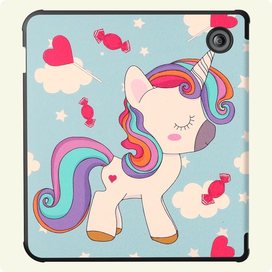 Hoes Geschikt voor Kobo Libra 2 - E-reader Hoesje Bescherm Hoesje Case Sleep Cover - Hoes Geschikt voor Kobo Libra 2 Hoesje - Eenhoorn — afbeelding 4