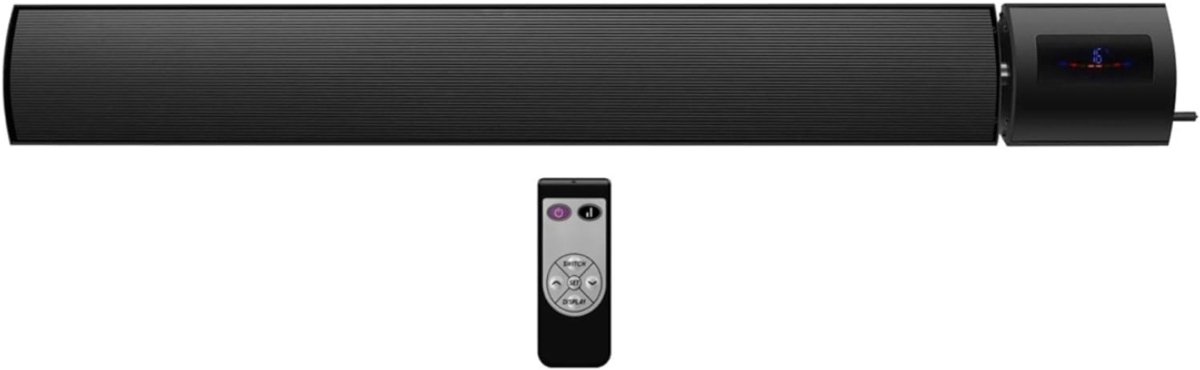 RUX® Terrasverwarmer Elektrisch - Terrasverwarmer - Infrarood Verwarming - 3 Standen - 2 in 1- Zwart- 154cm × 15cm × 7 cm