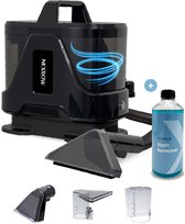NEXROW® Vlekkenreiniger Pro – Tapijtreiniger & Bank Reiniger Machine – 650W – 14 kPa – Zetelreiniger met Dubbele Watertank en Zelfreinigend Opzetstuk – Voor Tapijt, Bank, Zetel & Auto – 3 opzetstukken – Zwart