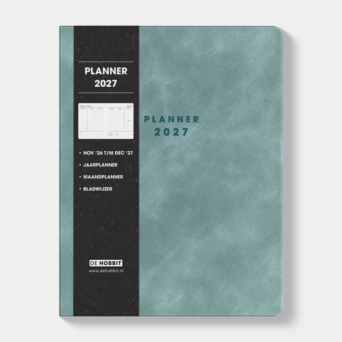 Hobbit - Weekplanner 2027 - ±A4 (26,5 x 20,4 cm) - 1 week over 2 pagina's - Flexcover - Suèdelook