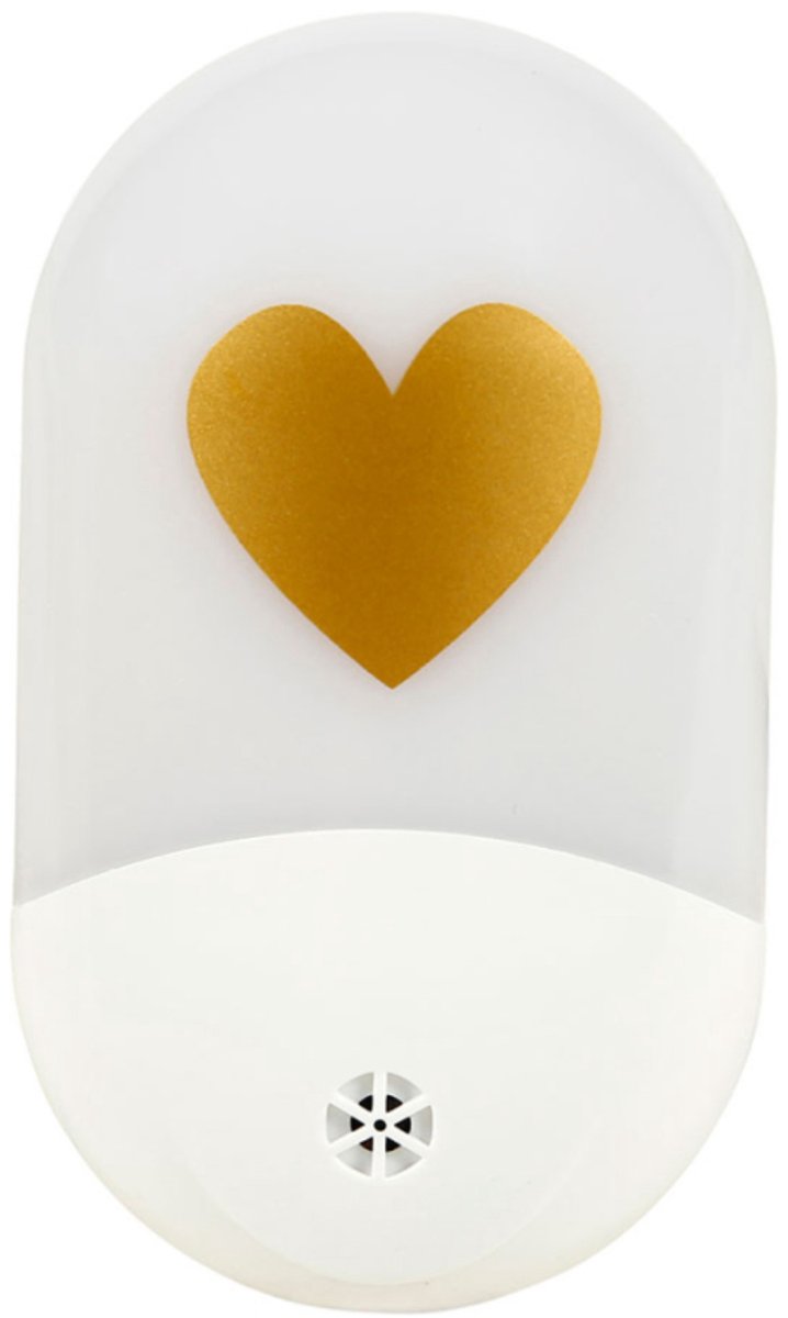 Ostaria Nachtlampje met licht sensor - maan - kinderkamer - in stopcontact - goud - H10 cm