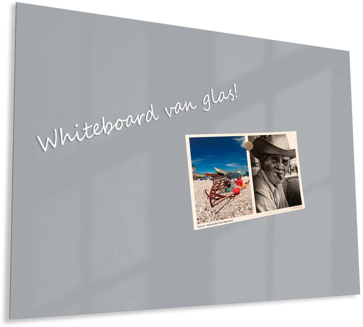 Mydesignglas Glazen Whiteboard - Gehard Glas - Glazen Magneetborden - Memobord - Magnetbord - Magnetisch - Krasbestendig - Frameless - 120x80cm - Graphite Haze