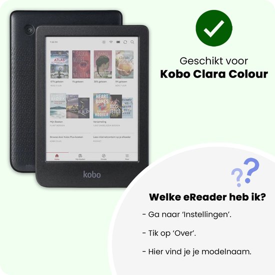 Hoesje Geschikt voor Kobo Clara Colour Hoes Book Case Trifold - Hoes Geschikt voor Kobo Clara Colour Hoesje Book Cover - Galaxy van Hoesje  — afbeelding 2