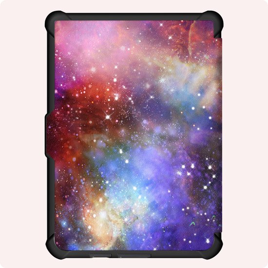 Hoes Geschikt voor Kobo Clara HD Hoesje Bookcase Cover Book Case Hoes Sleepcover Trifold - Galaxy — afbeelding 4