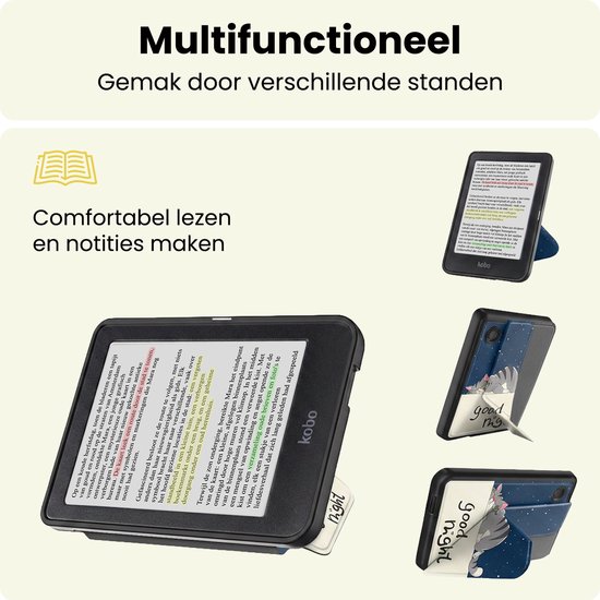Hoes Geschikt voor Kobo Clara BW - E-reader Bescherm Hoesje Case Sleep Cover Trifold - Hoes Geschikt voor Kobo Clara BW Hoesje - Kat — afbeelding 3