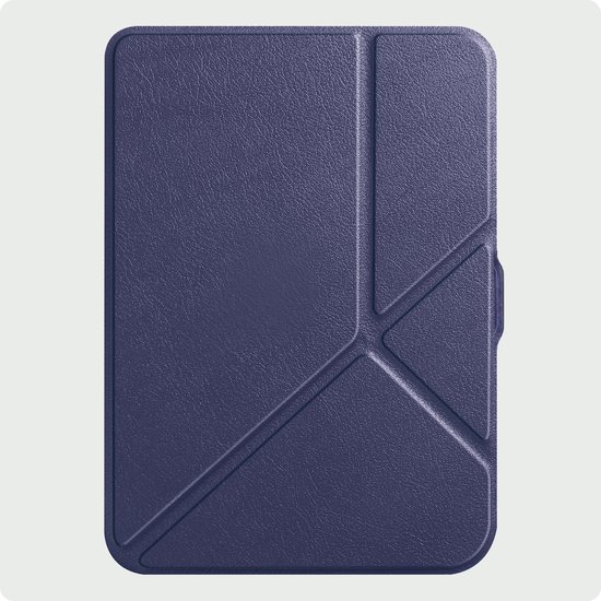 Hoes Geschikt voor Kobo Nia Hoesje Bookcase Cover Hoes Trifold - Hoesje Geschikt voor Kobo Nia Hoes Cover Case - Donkerblauw — afbeelding 4