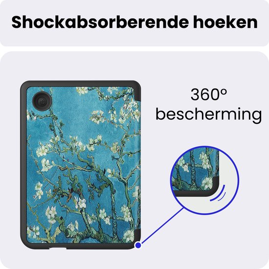 Hoes Geschikt voor Kobo Clara Colour - Luxe E-reader Trifold Case - Bescherm Hoesje Book Cover - Bloesem — afbeelding 5