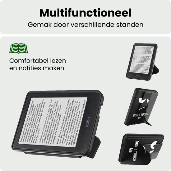 Hoes Geschikt voor Kobo Clara HD Hoesje Bookcase Cover Hoes Trifold - Hoesje Geschikt voor Kobo Clara HD Hoes Cover Case - Don't Touch Me — afbeelding 3