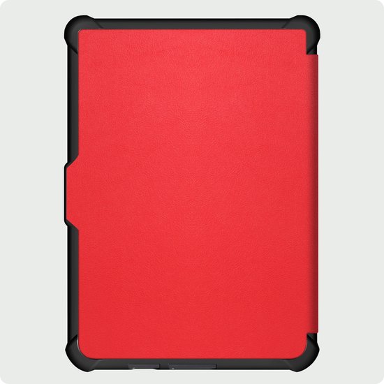 Hoes Geschikt voor Kobo Clara HD Hoesje Bookcase Cover Hoes Trifold - Hoesje Geschikt voor Kobo Clara HD Hoes Cover Case - Rood — afbeelding 4