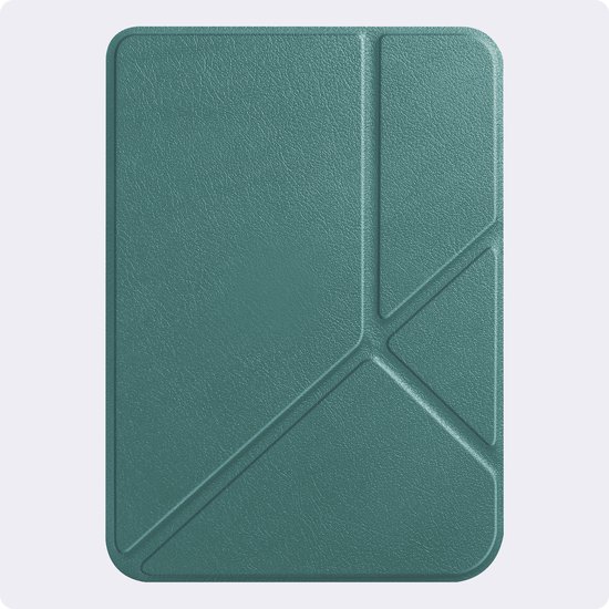 Hoes Geschikt voor Kobo Clara 2E - Luxe E-reader Trifold Case - Bescherm Hoesje Book Cover - Donkergroen — afbeelding 4