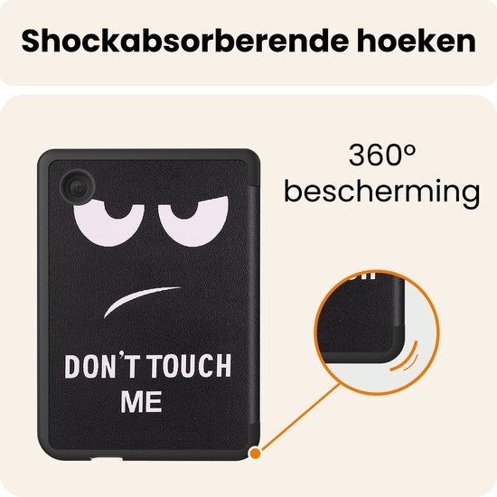 Hoesje Geschikt voor Kobo Clara BW Hoes Book Case Trifold - Hoes Geschikt voor Kobo Clara BW Hoesje Book Cover Met Screenprotector - Don't Touch Me van Hoesje  — afbeelding 5